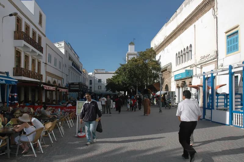 Café terraces on Place Moulay Hassan in Essaouira
