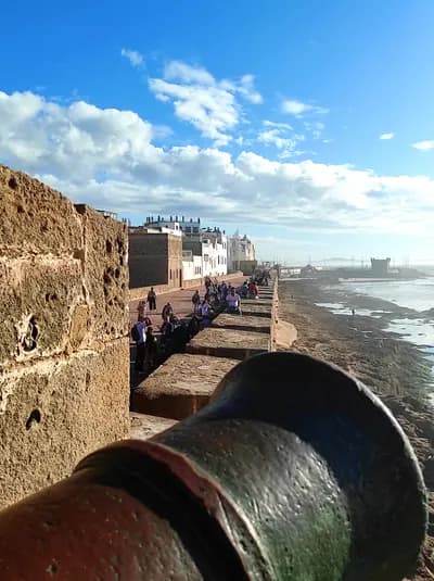 Bronze cannon on the rampart walk of the Skala de la Ville, Essaouira